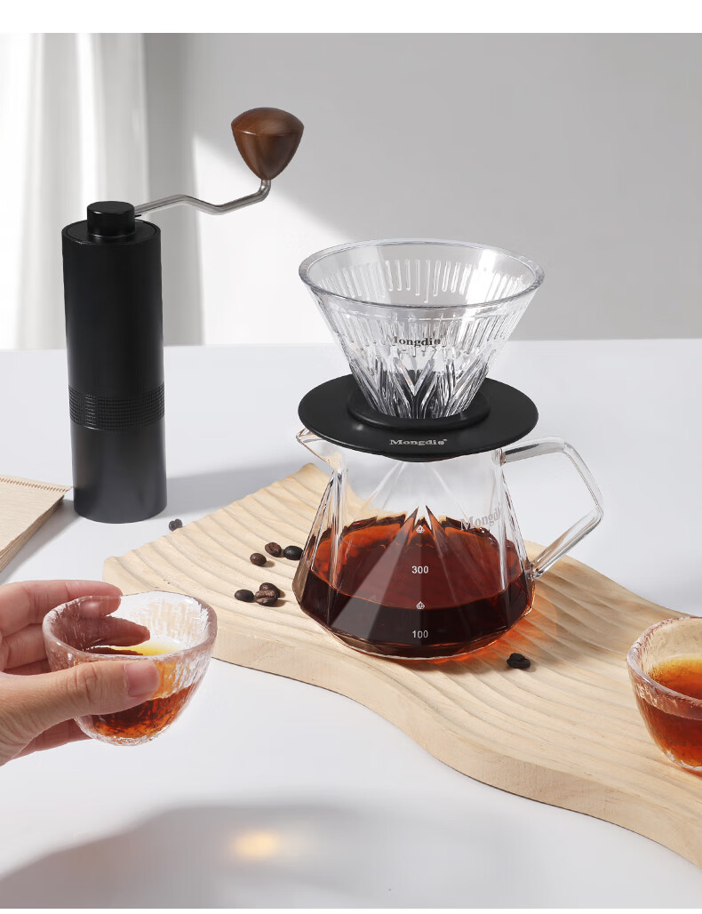 Mongdio Pour-Over Coffee Maker Set with Stainless Steel Grinder, Filter Cup, Coffee Filters, Pour-Over Kettle, Sharing Pot, 7-Piece Set 17