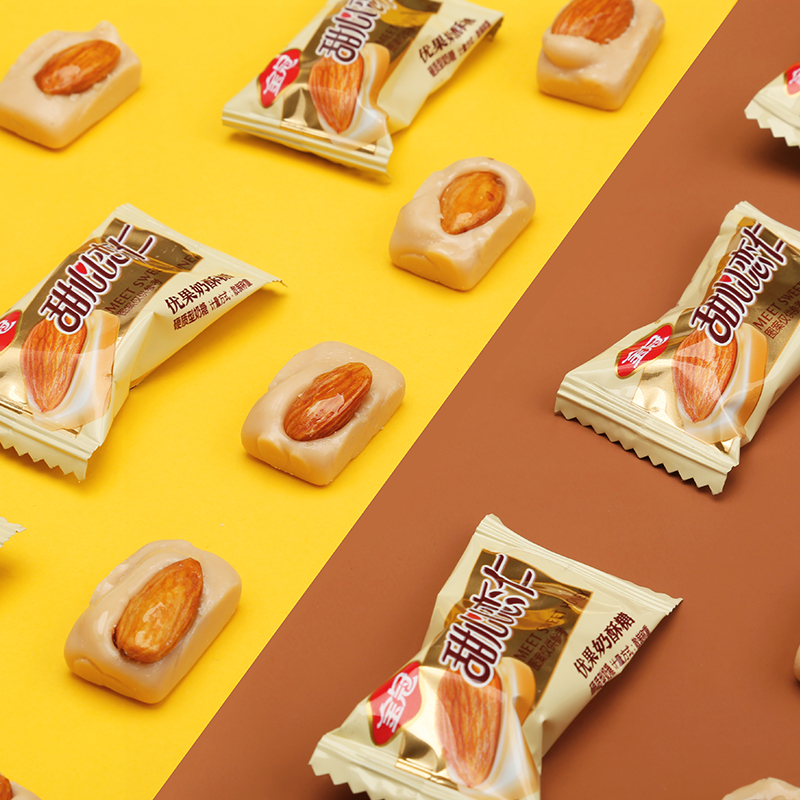 金冠 优果奶酥 468g 杏仁味奶糖 硬糖 结婚喜糖 喜庆糖果 休闲零食