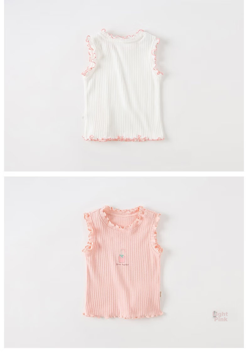 DAVE & BELLA Girls' Tank Top, Children's Summer Clothing, Stylish Top for Girls, Baby Girl Cotton T-Shirt 11