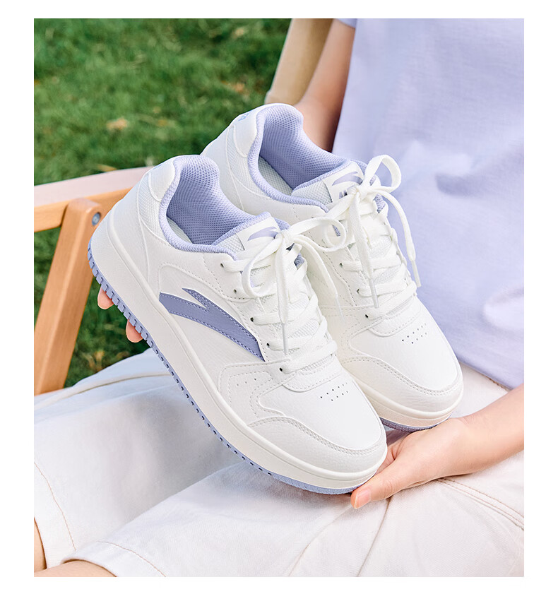 Anta Origin Year 2.0 Women's Thick-Soled Skate Shoes Casual White Sneakers Retro Trendy Height-Increasing Sports Shoes for Students Couples 10