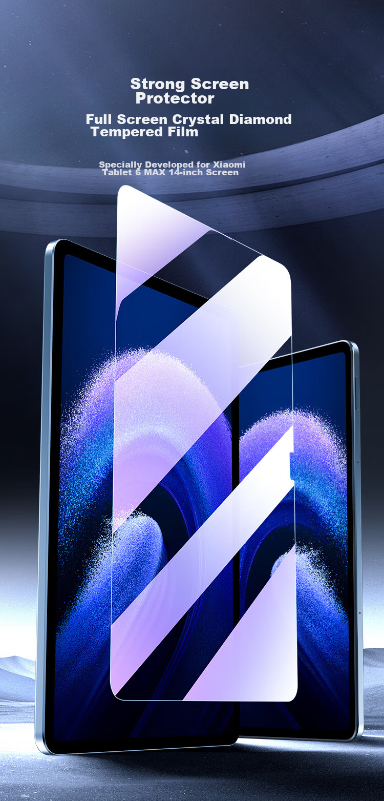 BIAZE Tempered Glass Screen Protector for Xiaomi Pad 6 MAX, 2023 Tablet, 14-Inch Anti-Blue Light Protective Film, Scratch-Resistant Full Screen Protector PM205 1