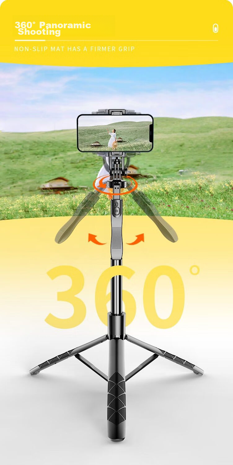 SelfieShow F15 Upgraded Version [F16], No.1 Selfie Stick Tripod, Extendable Travel Phone Stand, Floor-Standing, 360-Degree Rotation, Multifunctional for Shooting And Live Streaming, Suitable for DJI Pocket 3 2