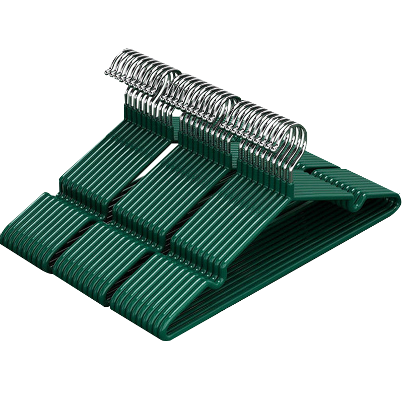 Xingfang Clothes Hangers, Drying Rack, Adult Garment Support, Plastic-Coated Non-Slip, Green, 20 Pieces