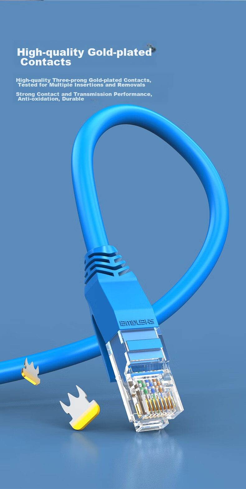 Shengwei Cat5e Ethernet Cable, High-Speed Network Connection Wire 2 Meters, Cat5e Patch Cord, Pure Copper Computer Broadband Unshielded Eight-Core Twisted Pair LC-2020C 4