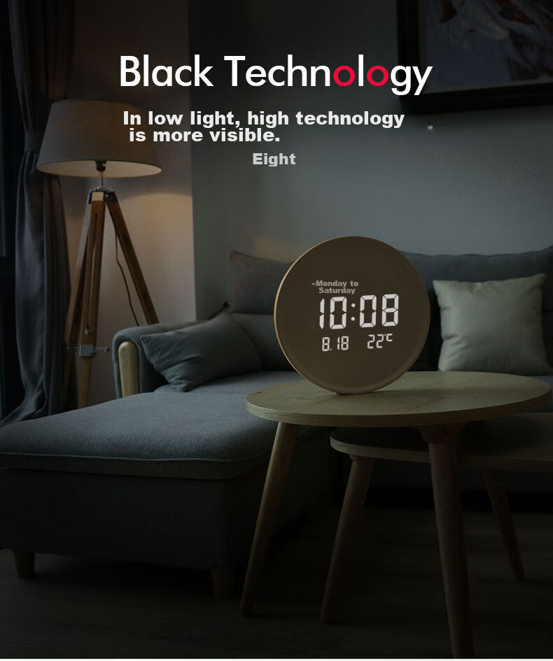 Momen Wall Clock, 30cm, LED Night Light Electronic Clock, Wall-Mounted, Living Room Fashion Creative Clock, Nordic Style Battery-Powered Wall Clock 14