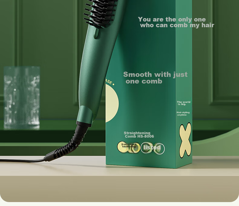 AUX Negative Ion Straightening And Curling Brush, Dual-Purpose Styling Comb for Straightening And Curling, Hair Volumizing Lazy Tool, HS-8006 Gift 5