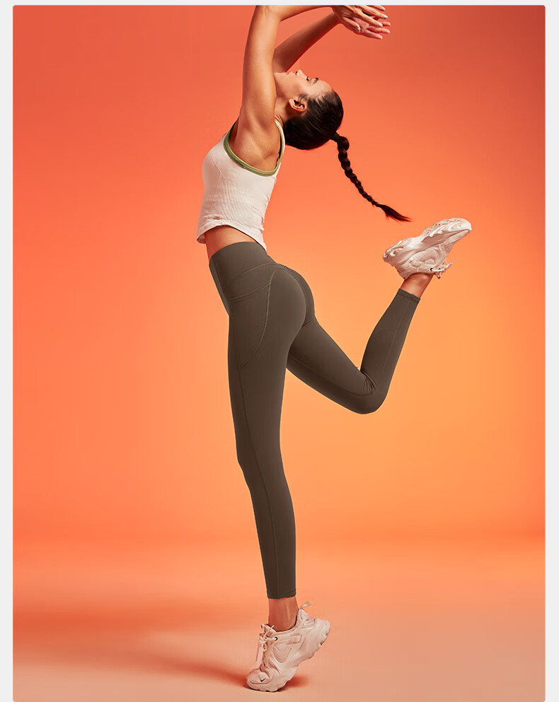 VFU Meow Velvet High-Waist Butt-Lifting Yoga Pants Women Autumn Winter Fleece-Lined Warm Fitness Leggings Walnut XL 7