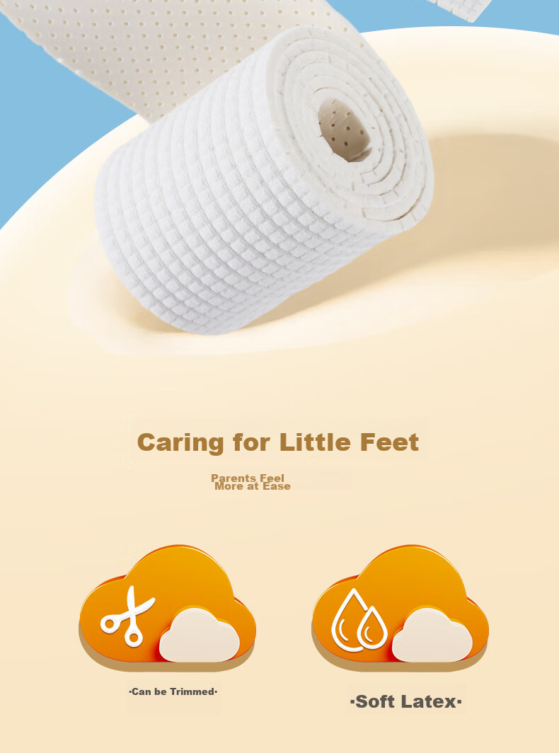 FOOTOPPO Latex Children's Shoe Insoles, Cuttable Thin Style, for Boys And Girls, Breathable Sports Basketball Shoes, Thin Insoles 2
