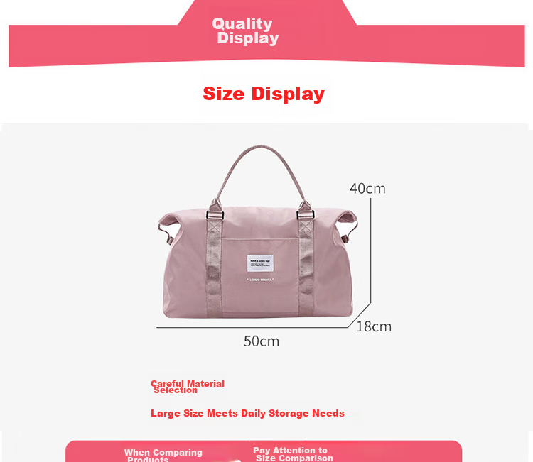 Lehuolvxing Travel Bag for Men, Large Capacity Handheld Luggage, Portable with Handle, Suitable for Short Trips And Carry-On, Simple Storage Bag 5