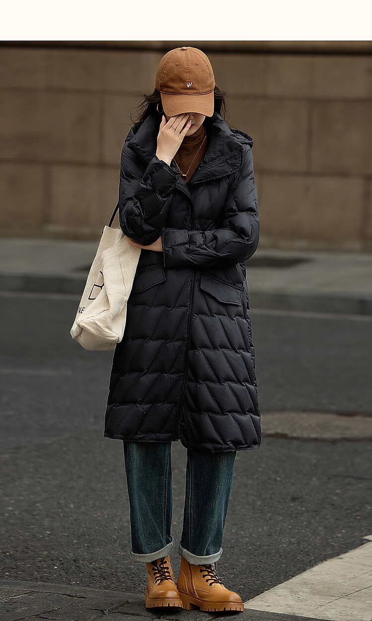 Dme [Yingfengsuixue] Winter 400T Spring Yafang Geometric Pressure-Laminated 90% Duck Down Hooded Warm down Jacket for Wome 20