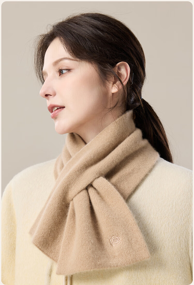 JIUMU 100% Cashmere Scarf for Women, Autumn And Winter Warm Neck Warmer, Gift for Women Or Mothers, Birthday Present Gift Box 23