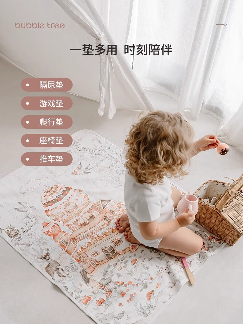 BUBBLE TREE Baby Diaper Pad, Newborn Waterproof Breathable Washable Large Size Child Diaper Changing Mat 14