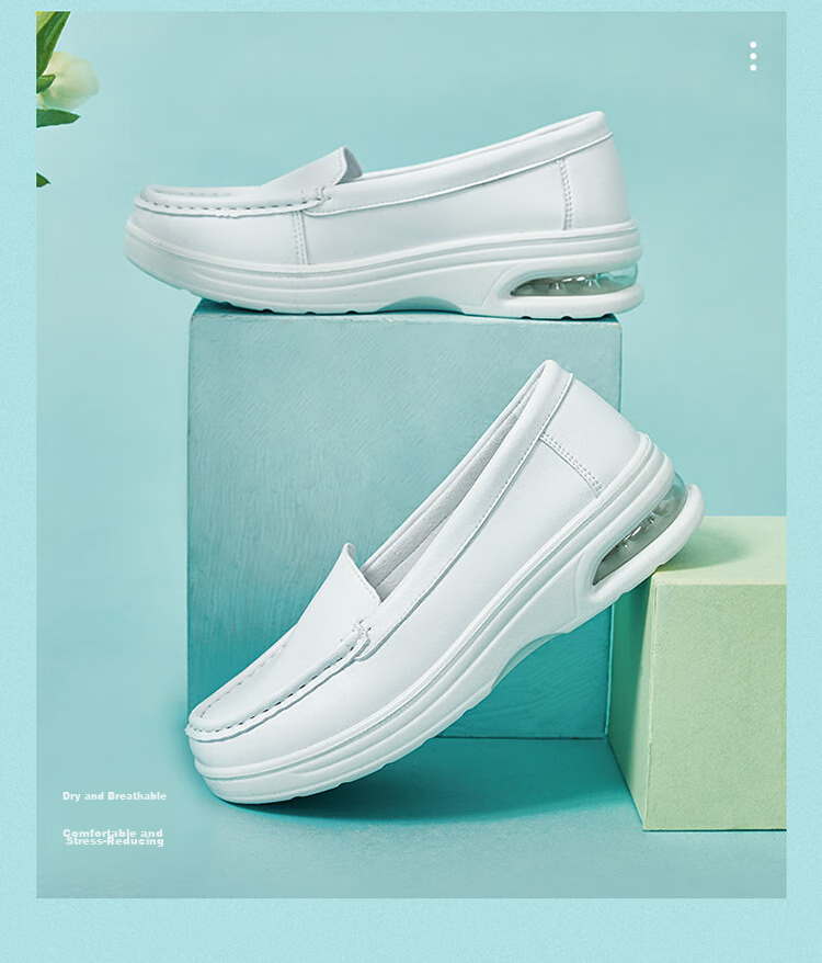 Warrior Casual Shoes for Women, Solid Color Nurse Shoes, Versatile White Sneakers, Women's Flat Shoes WLY(JS)-0024 White 37 2