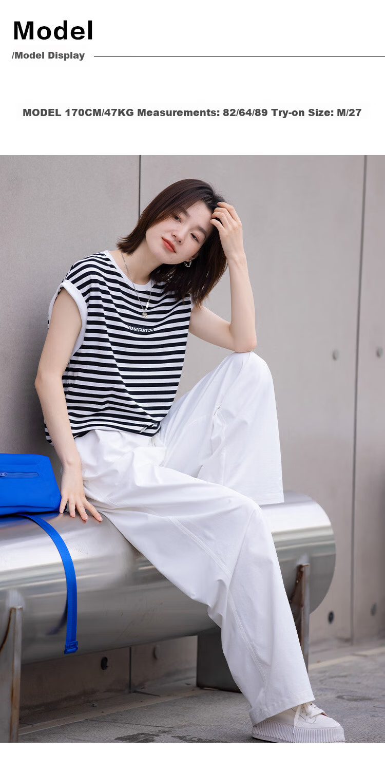 Dme Wide-Leg Suspender Pants with Adjustable Waistband, Women's Wide-Leg Suspender Pants, White, M 4