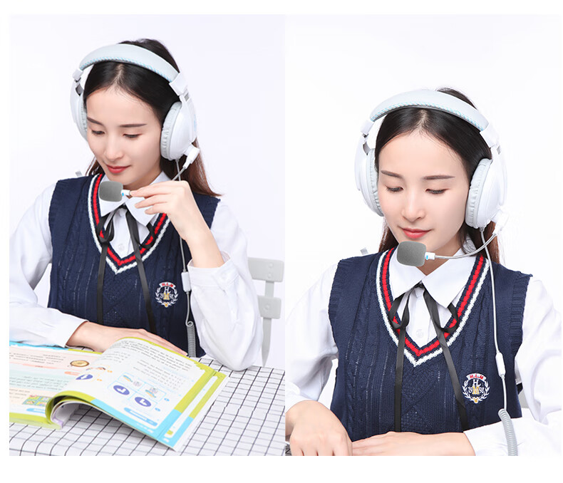 DANYIN D3000 Type-C Headphone Headset for English Listening And Speaking Exams, Wired Earphones for Online Classes, Student Learning, Human-Machine Dialogue, Compatible with Xiaomi, Huawei, IPad Tablets, C Port 3