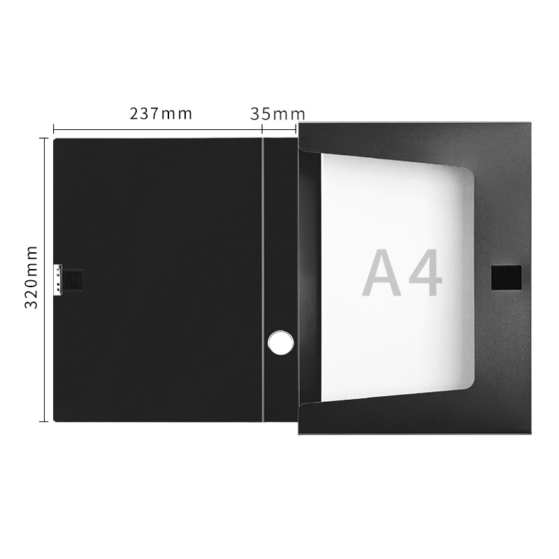GuangBo 3C Digital All-Net Low Price, 10 Pieces, 35mm A4 High-Quality Plastic File Box, Thickened Board Material Archive Box, Document Box, Financial Voucher Storage Box, A88004 Black And Blue