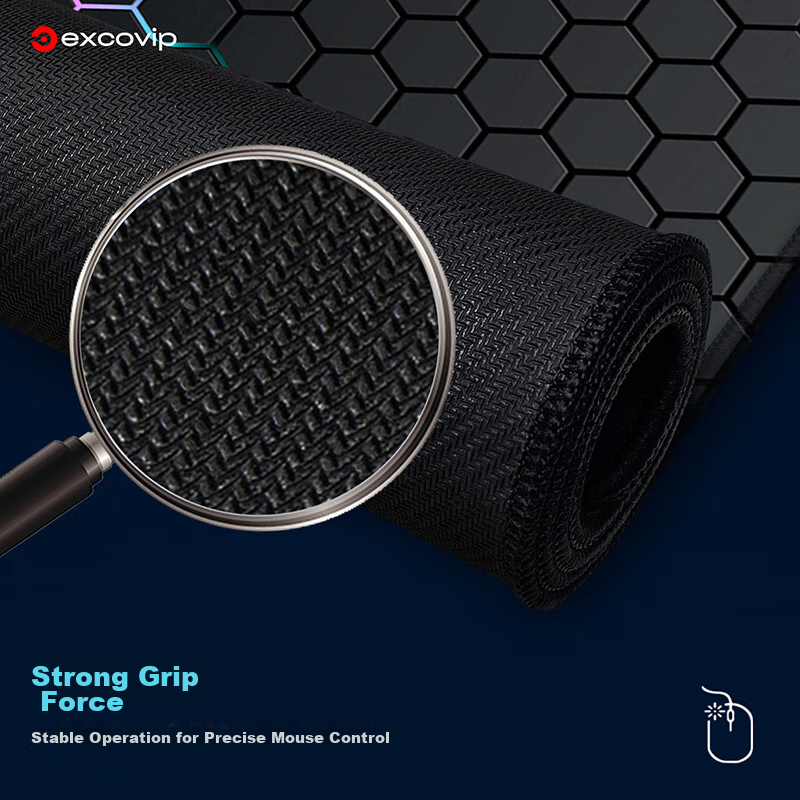 EXCO Mouse Pad, Extra Large Desk Mat, Computer Office Gaming Cartoon Anime Edge-Locked Keyboard Pad, Non-Slip, 800*300mm, Hexagonal Colorful 0258 7