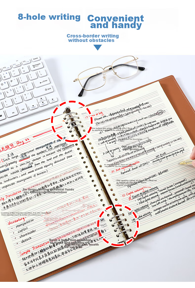 Zuolanzhe [Back to School Essential] Subject Loose-Leaf Notebook B5 High-Quality Soft Cover Thickened Comfortable for Middle And High School Students by Subject Error Correction Book for Chinese, Math, English And Other Subjects Homework Notebook 7