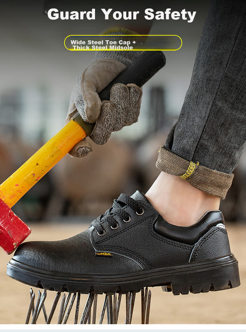 FUCHENG Safety Shoes for Men, Functional Footwear with Steel Toe Cap, Anti-Smashing And Puncture-Resistant, Comfortable And Breathable Work Shoes 012 Size 43 6