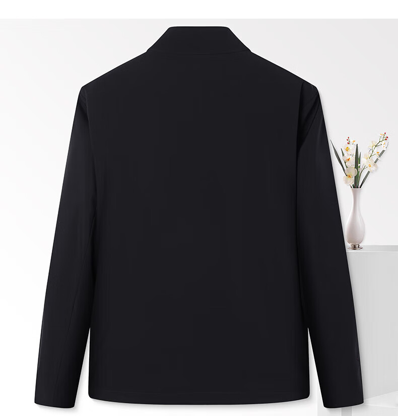 FIRS [Triple Protection] Executive Jacket for Men, Seamless Lapel Coat, Business Commute Wrinkle-Resistant Civil Servant Outerwear, Black 7