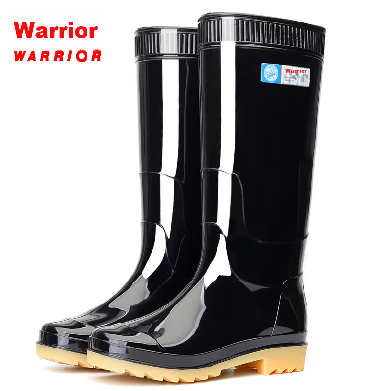 Huili Rain Boots for Men, Outdoor Waterproof Shoes, Fishing And Car Washing Non-Slip Rain Boots, Chef Rubber Shoes HL886 High-Top Black Size 40