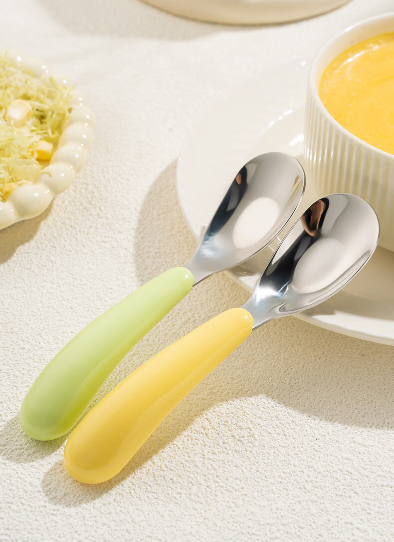 CAIZHI 316L Stainless Steel Spoon Set, Thickened Chinese Style Large Round Soup Spoons, 2 Pieces CZ6248 13