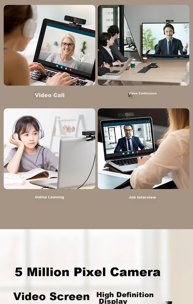 Deli Camera, 2K HD Live Streaming with Microphone, Auto Focus, USB External Camera, Suitable for Desktop And Laptop, Video Conferencing, Online Classes, Video Calls, MM102 4