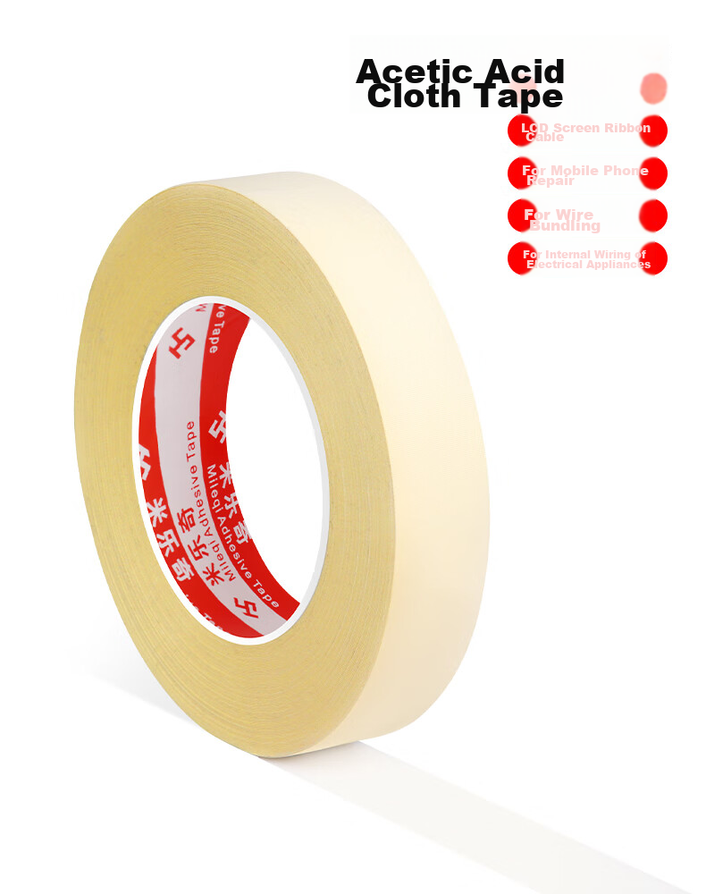 Mileqi High Viscosity White Acrylic Electrical Tape for LCD Screen Wiring, Phone Repair, Earphone Data Cable Repair, Tear-Away Insulation Tape, 12MM Wide * 30M Long [3 Rolls] 11