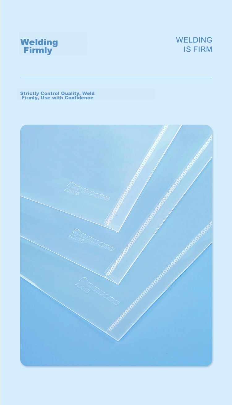 COMIX Pack of 10 A4 Button Closure Transparent File Folders, Waterproof Document Sleeves, Exam Paper Storage Subject Classification, Office Supplies 6