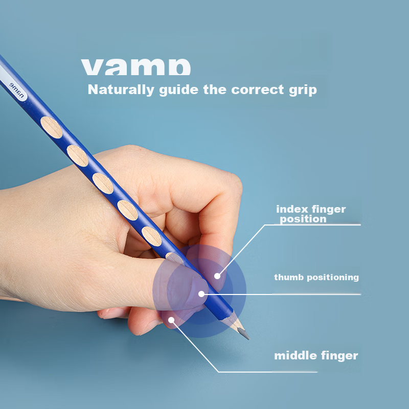 M&G Stationery Pencils 2B Perforated Pencils 30 Pieces, Elementary School Students' Handwriting Practice Pencils, Children's Posture Correction, Triangular Wooden Shaft with Easy-Grip Top, AWP30720
