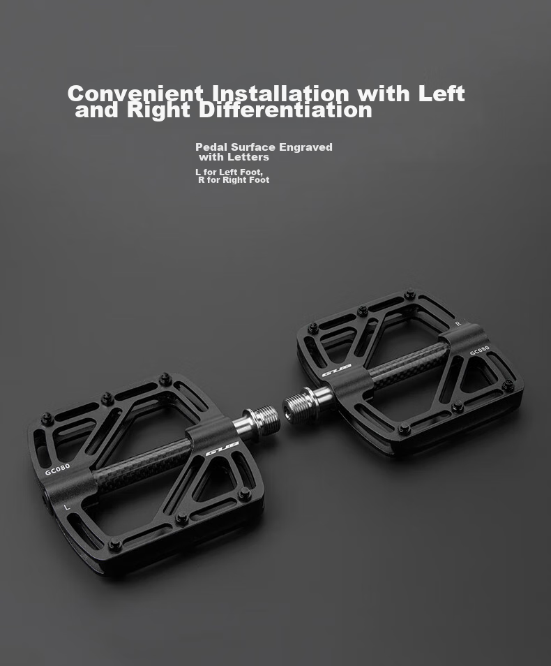 GUB Titanium Pedals for Triathlon, Road Bikes, Mountain Bikes, Aluminum Alloy Pedals, Carbon Fiber Pedals with Bearings GC080 4
