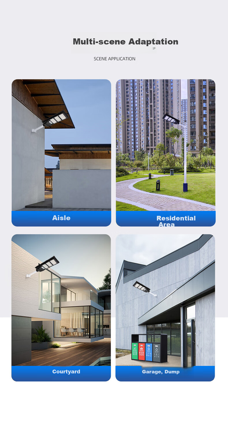 CHNT Solar Integrated LED Street Light with Smart Sensor, Waterproof Outdoor Floodlight for Home Use, 160X 9
