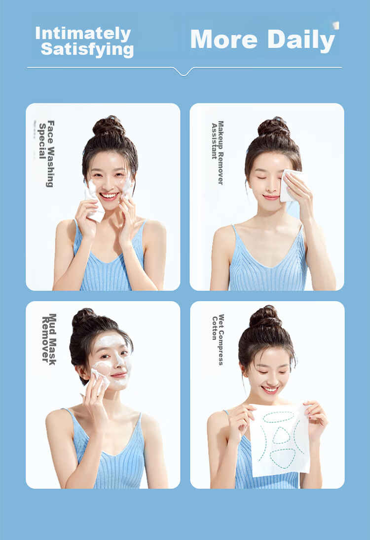 PurCotton Facial Cleansing Wipes, 100 Sheets Per Pack, Thickened 100% Pure Cotton Soft Tissues, Disposable Face Towels, Pull-Out Design, 20*20CM 12