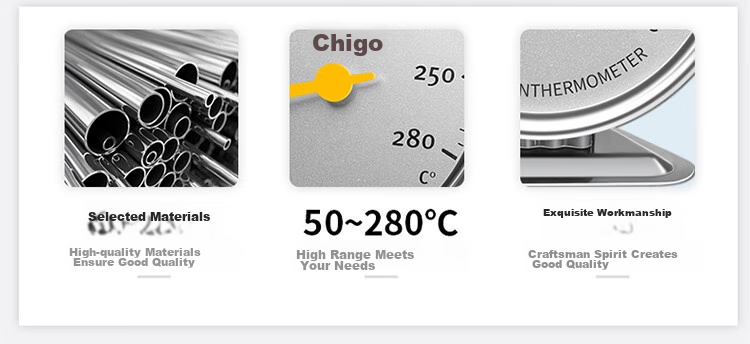 CHIGO Deep-Frying Thermometer, Baking Water Temperature Gauge, 304 Stainless Steel, Precise Kitchen-Specific High-Precision Heat-Resistant 11