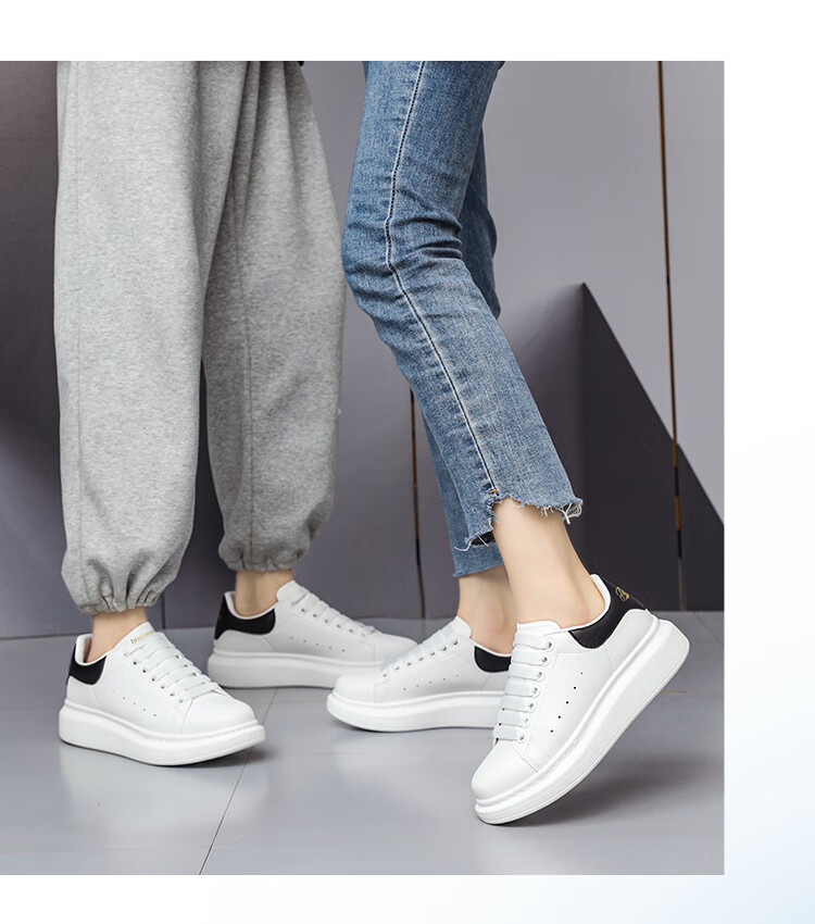 TonLion Women's Shoes, Autumn Thick-Soled White Sneakers, Casual Skateboard Shoes for Women, Versatile Sports Shoes, White And Black, Size 35 11
