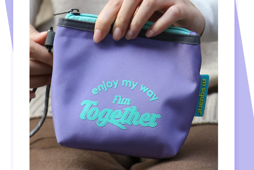 M Square Handheld Coin Purse Small Clutch Storage Bag Mini Makeup Bag Sanitary Napkin Pouch Small Square Bag Portable Lavender Purple 25
