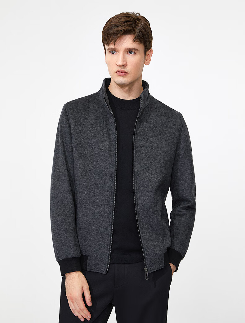 Goldlion [Warm Merino Wool] Stand-Collar Jacket, 2026 Autumn Men's High-End Lightweight Coat, Black, Size M 1