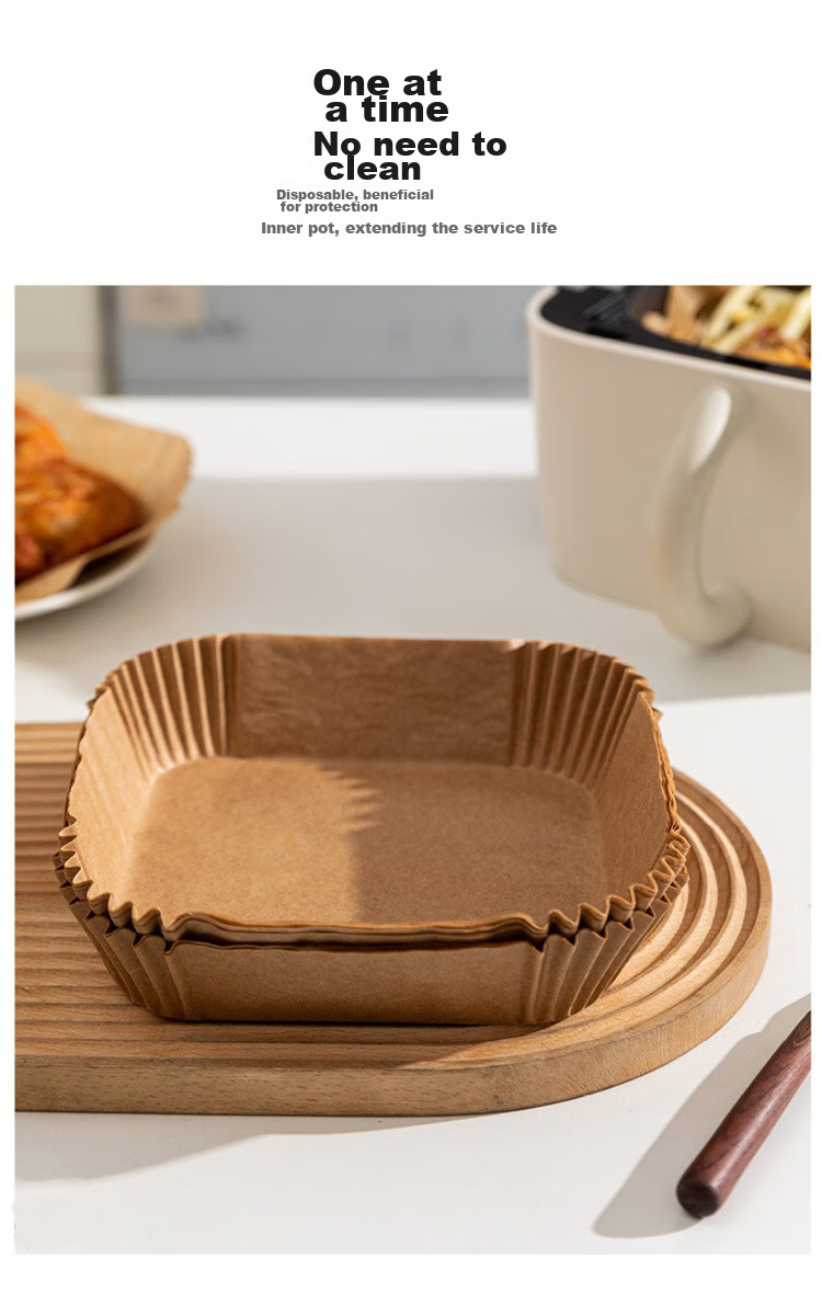 Jieribang Air Fryer Paper [110 Sheets], Heat-Resistant Oil-Absorbing Paper Liner for Food Baking, Roasting, And Barbecue Silicone Paper 7