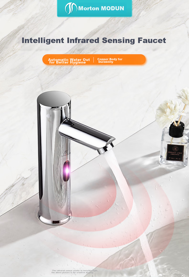 MODUN M-LT1988LR, High-Quality Brass Intelligent Sensor Faucet, Hot And Cold Fully Automatic Infrared Basin Faucet, Bathroom 1
