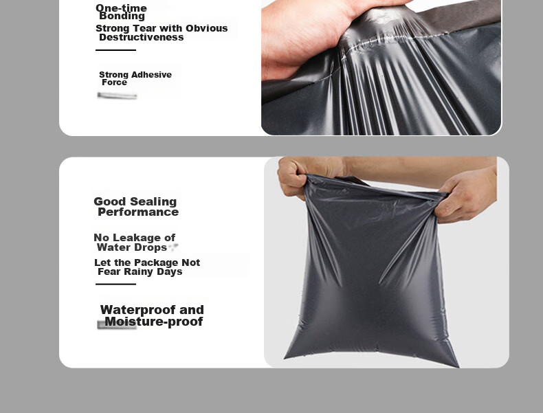 Zhugu Express Packaging Bags, Thickened Shipping Bags, Durable Waterproof Self-Sealing Bags, Black 38*52 (100 Pieces) 8