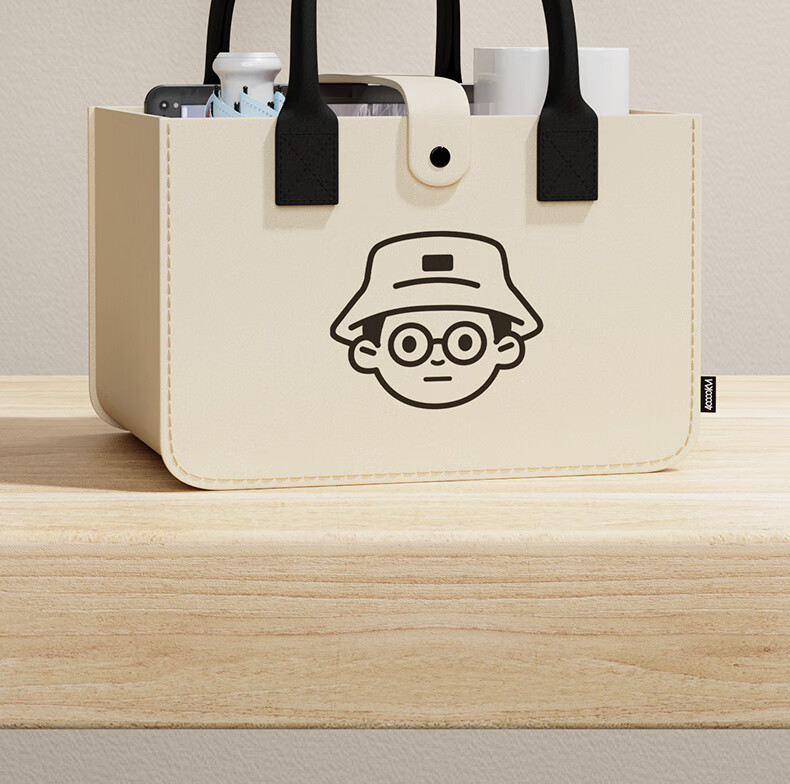 Siwangongli Felt Handbag, Portable Commuter Tote Bag, Canvas Bag, Simple College Student Shopping Storage Bag, Large Capacity Gift Bag 2