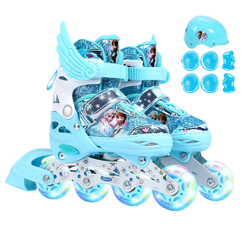 Disney Roller Skates for Children, Inline Skates for Boys And Girls, Beginner-Friendly Adjustable Full-Flash Set, Birthday Gift