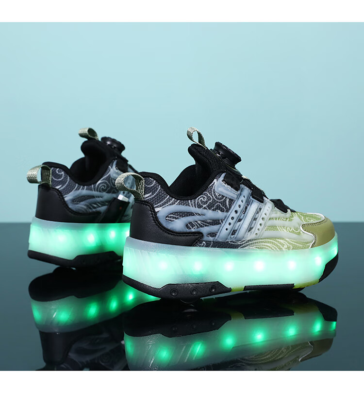 BKG Running Shoes for Girls, Four-Wheel Sports Shoes for Children, Student And Youth Skating Shoes ZYQ23825-B7 Lan Yue 36 31