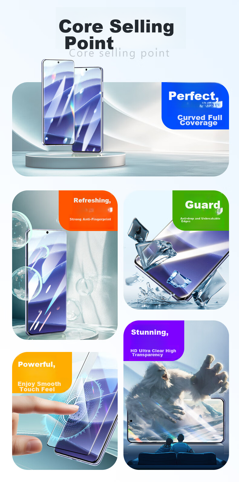 LLUNC [2-Pack] Tempered Glass Screen Protector for Xiaomi Redmi Note14 Pro/+, Curved Full-Screen Ultra-Thin Ultra-Clear Glass Anti-Fingerprint Shatterproof Phone Screen Protector for Xiaomi Redmi Smartphone 3
