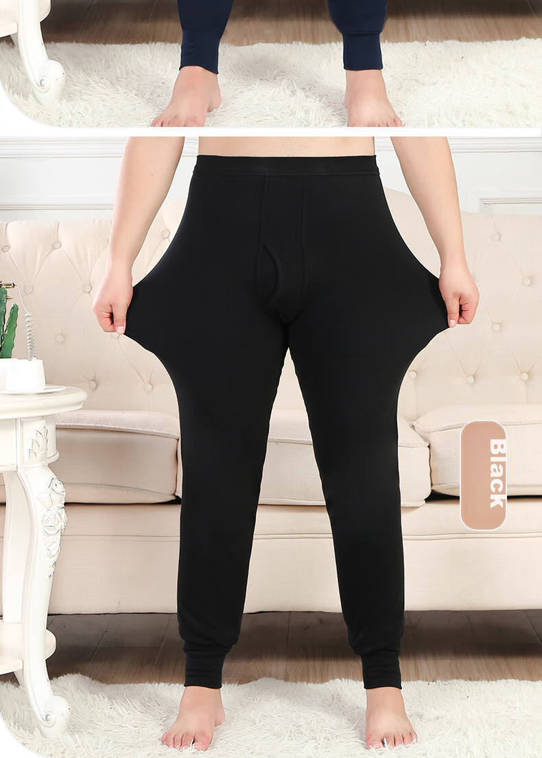 LangSha Men's Thermal Underwear, Large Size, 100% Pure Cotton, Antibacterial And Anti-Mite, Comfortable And Warm Cotton Pants for Me 23