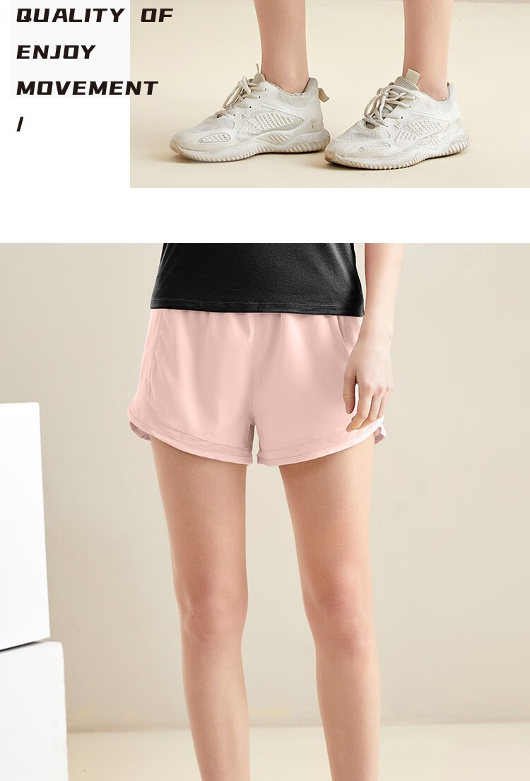 Fandimu Women's Sports Shorts, Spring And Summer Fitness Yoga Pants, Breathable Two-Piece Look Cycling Running Shorts, Summer Miracle Shorts 1