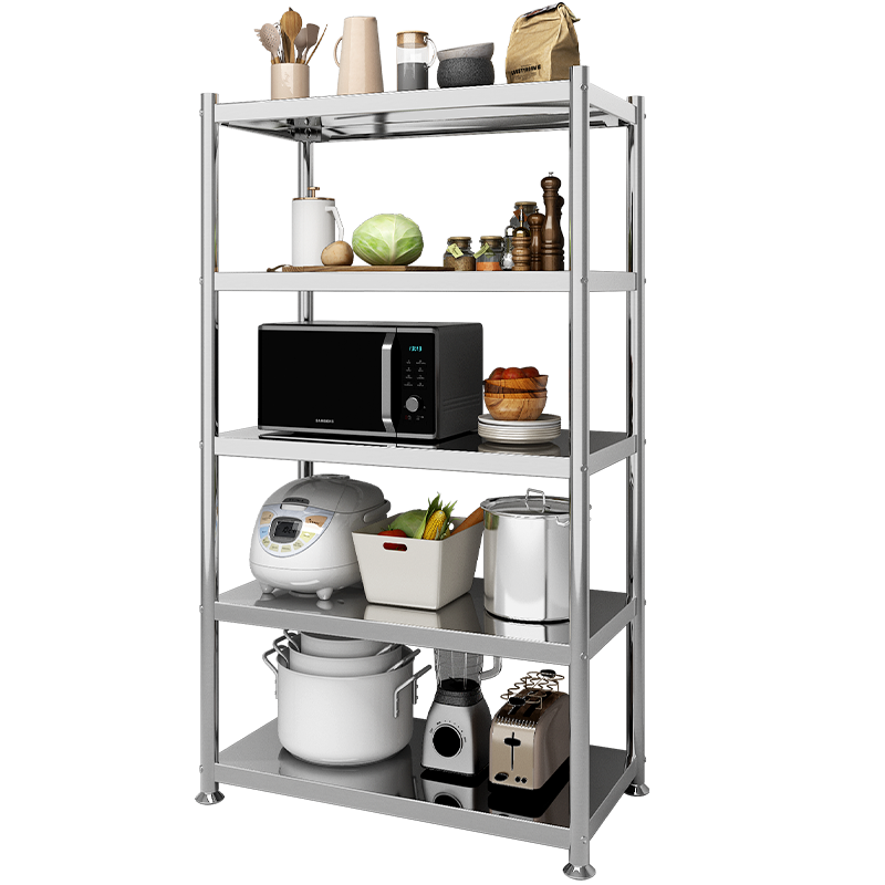 Wenna Kitchen Storage Rack, Floor-Standing, Large Size Stainless Steel Microwave Oven Shelf, Storage Rack, Shelving Unit Z4814
