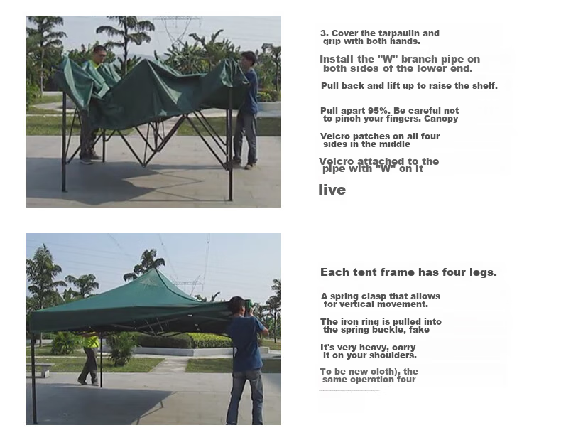 Jingantong Rain Shelter Sunshade Canopy, Outdoor Thickened Foldable Four-Legged Sun Umbrella Parking Shelter, 3*6m Blue 12