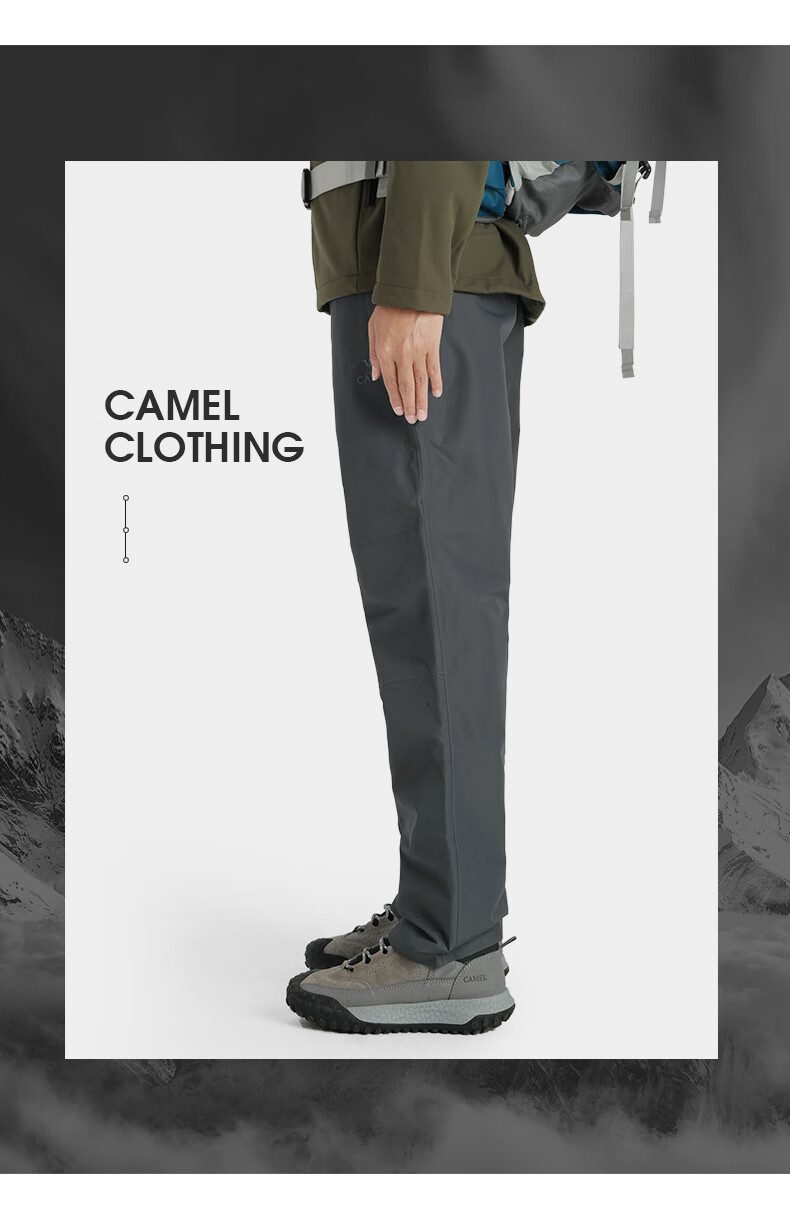 CAMEL Outdoor Waterproof Windproof Warm Hiking Pants for Women, A1W146120, Black, Size S 8