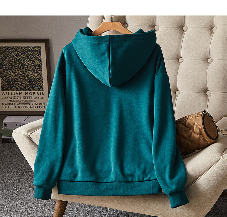 Dme [Hooded Commuter] Winter Fashion Fleece-Lined Drop Shoulder Long Sleeve Pocket Commuter Sweatshirt for Women, Linen Gray, M 20